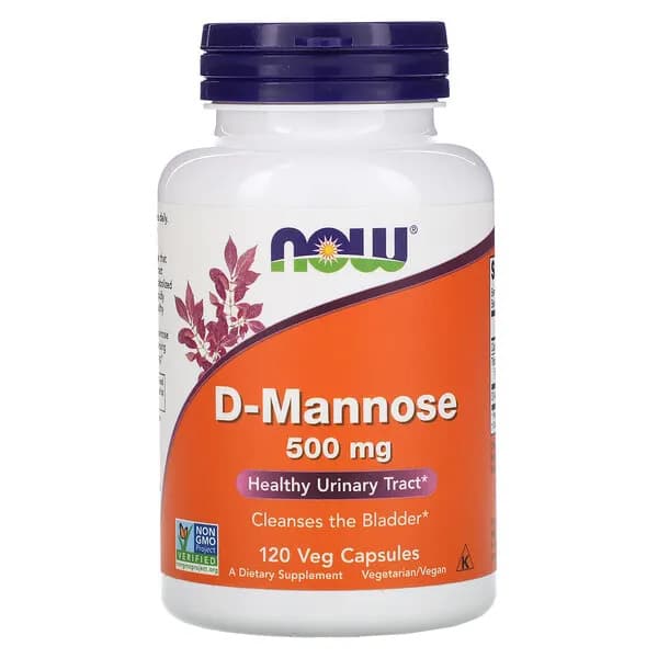 NOW Foods D Mannose, Д манноза, 500 мг, 120 вегетарианских капсул