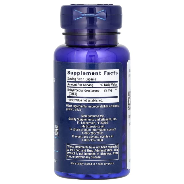 Life Extension, ДГЭА, 25 мг, 100 капсул