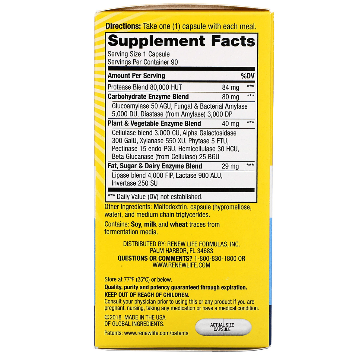 Renew Life, DigestMore Ultra Enzymes, 90 вегетарианских капсул