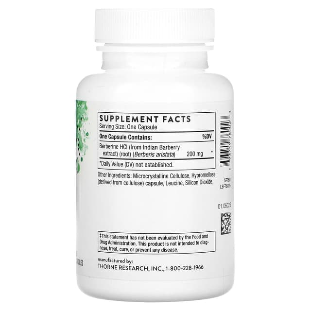 Thorne, Berbercap - Берберин, 60 капсул