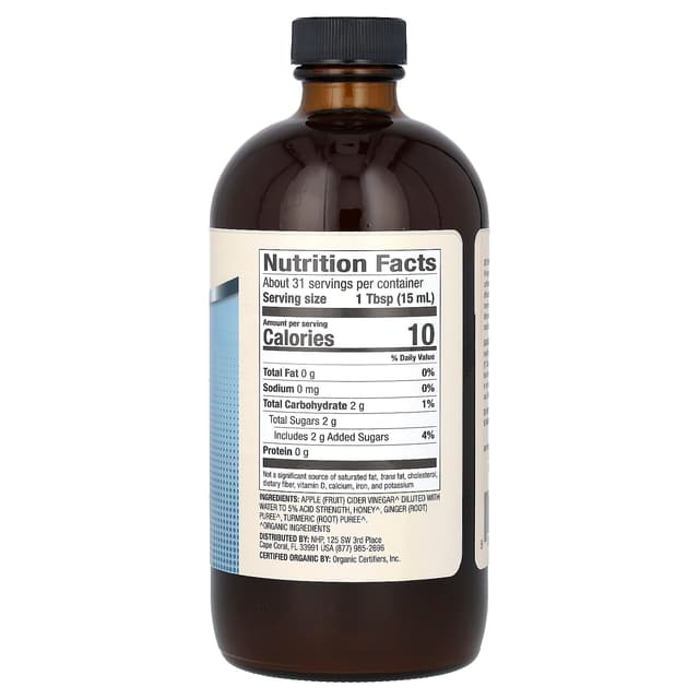 Dr. Mercola, Biothin, яблочный уксус с имбирем и куркумой, 473 мл