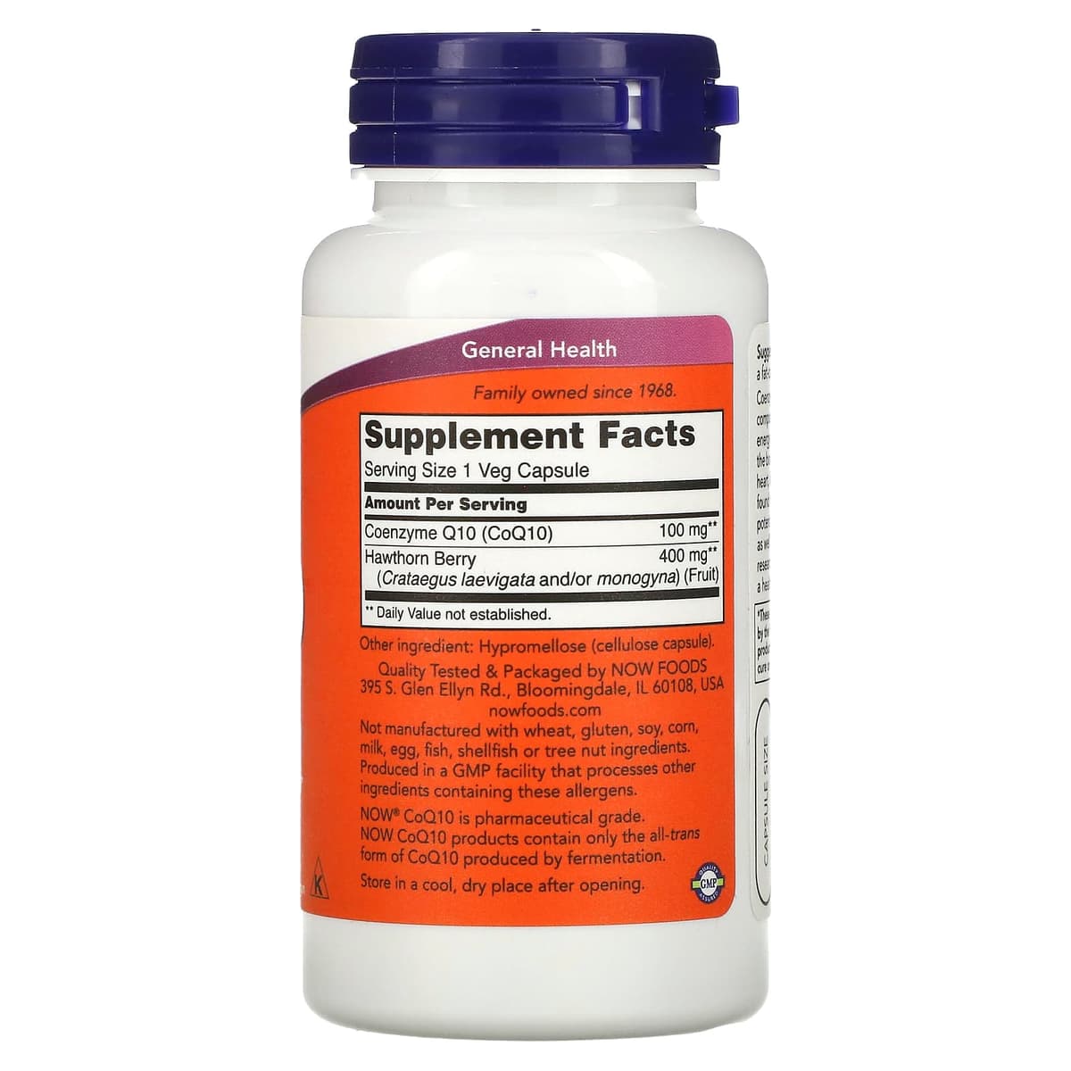 NOW Foods, CoQ10 с ягодами боярышника, 100 мг, 90 растительных капсул