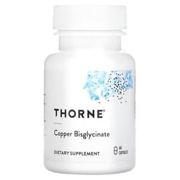 Thorne, Биглицинат меди, 60 капсул