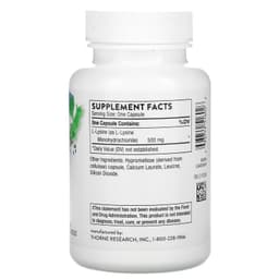 Thorne Research Lysine , L-лизин, 60 капсул