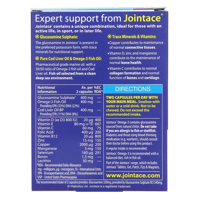 Vitabiotics Jointace Омега 3 и глюкозамин, 30 капсул