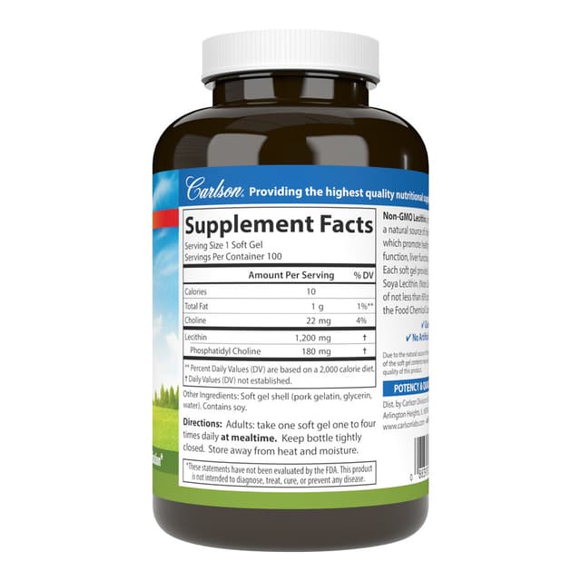 Carlson Labs Лецитин, 1200 мг, 280 капсул