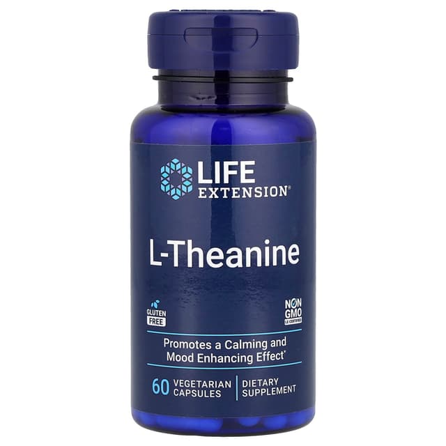 Life Extension, L-теанин, 100 мг, 60 растительных капсул