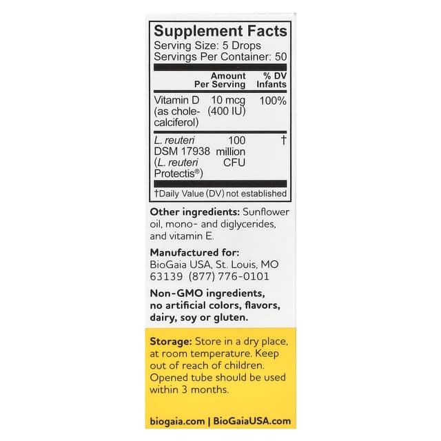 BioGaia, Protectis Baby, пробиотические капли с витамином D3, 10 мл