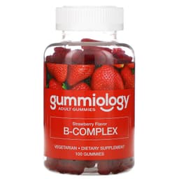 Gummiology, B Complex Gummies, со вкусом клубники, 100 жевательных конфет