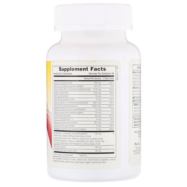 Nature's Plus, Hema-Plex,Железо ягодное ассорти, 60 жевательных пастилок