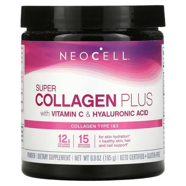 NeoCell, Super Collagen Plus, коллаген с витамином C и гиалуроновой кислотой, 195 г