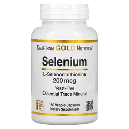 California Gold Nutrition, селен, бездрожжевой, 200 мкг, 180 вегетарианских капсул