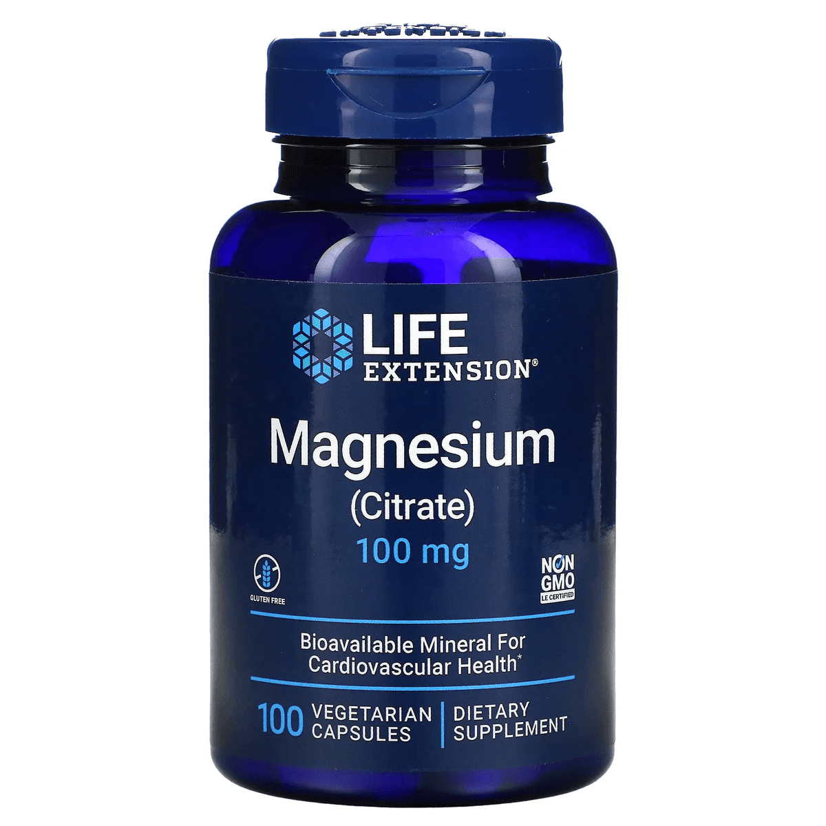 Life Extension, магний цитрат 100 мг, 100 вегетарианских капсул