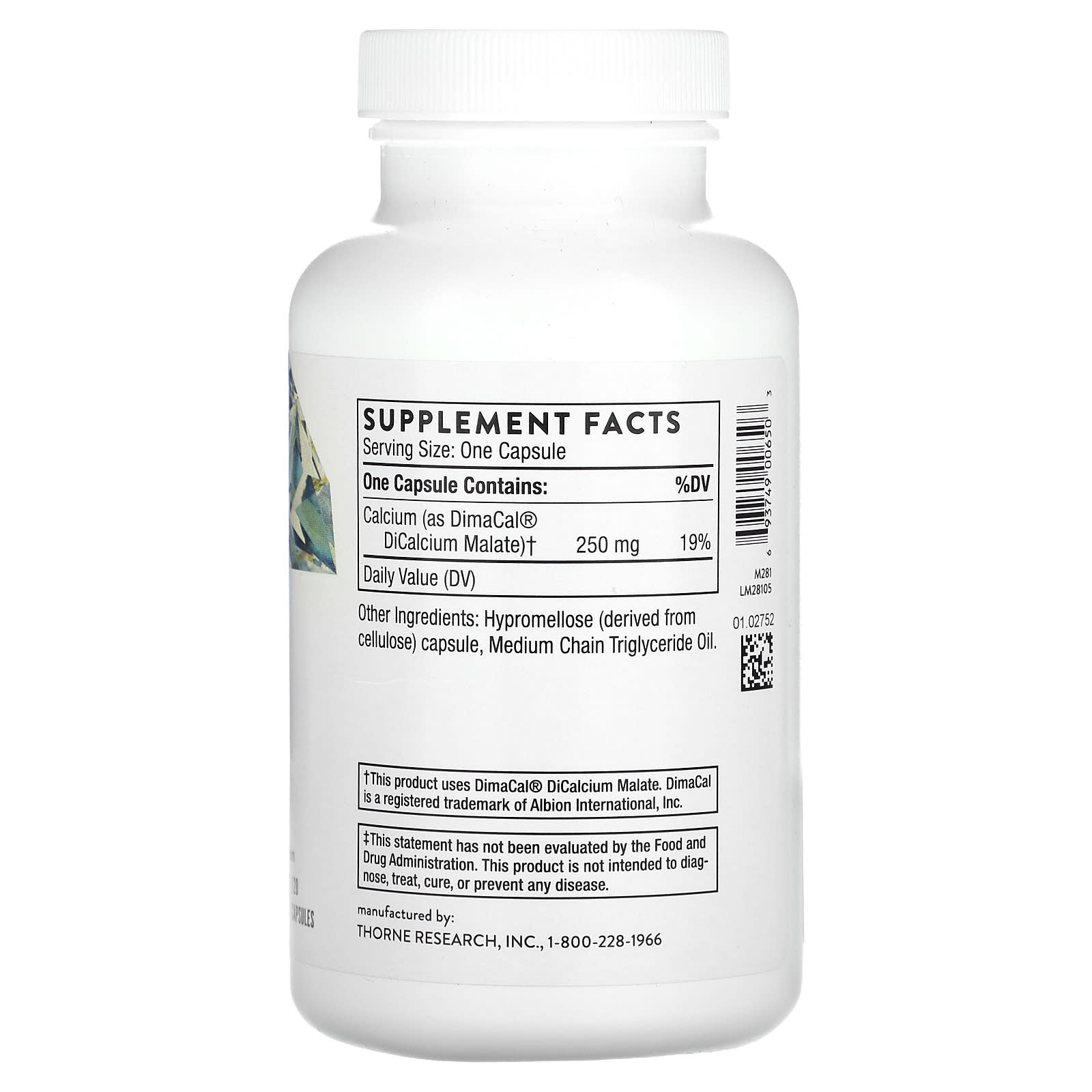 Thorne, кальций, 250 мг, 120 капсул