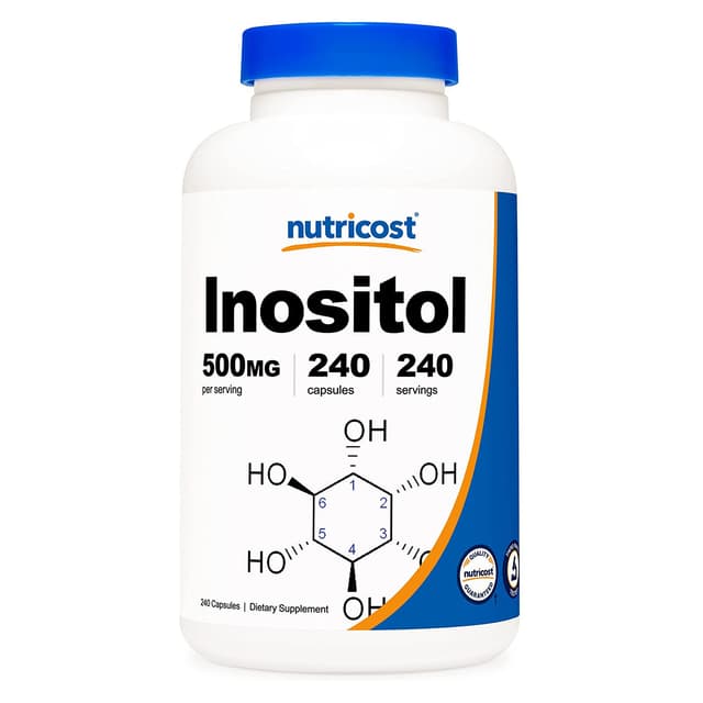 Nutricost Inositol Capsules 500 мг, 240 капсул - вегетарианские капсулы, без ГМО, без глютена (мио-инозитол)