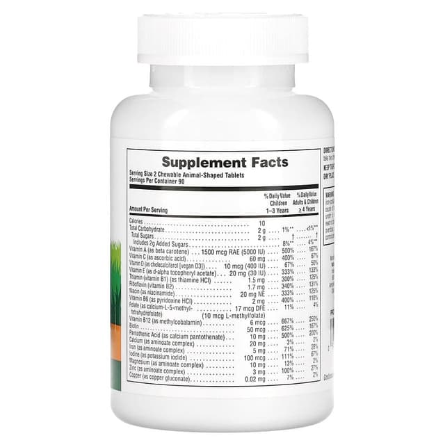 Nature's Plus, Animal Parade, жевательные таблетки для детей с мультивитаминами и микроэлементами, ассорти из натуральных вкусов, 180 таблеток в форме животных