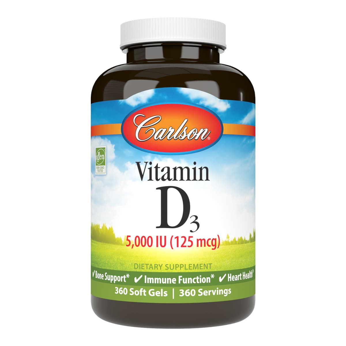 Carlson Labs Витамин D3 5000 МЕ (125 мкг), 360 мягких капсул