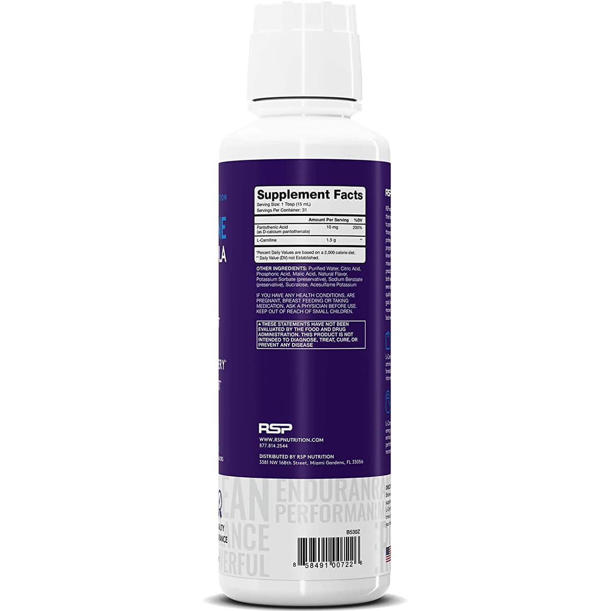 RSP Liquid L-Carnitine 3000: натуральный усилитель веса и метаболизма, L-карнитин без стимуляторов, максимальная сила для быстрого всасывания, 16 унций.
