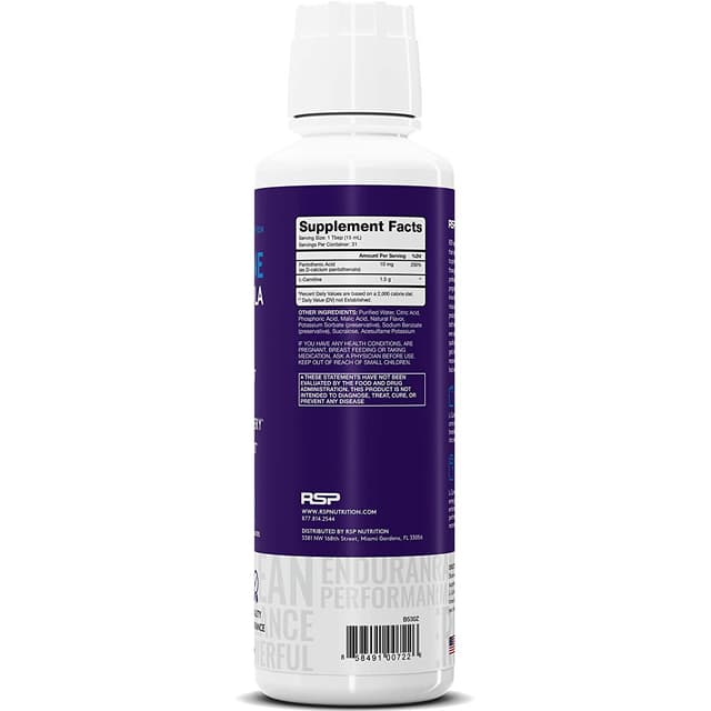RSP Liquid L-Carnitine 3000: натуральный усилитель веса и метаболизма, L-карнитин без стимуляторов, максимальная сила для быстрого всасывания, 16 унций.