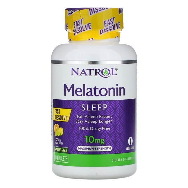 Natrol, Мелатонин, максимальная сила,  10 мг, 100 таблеток