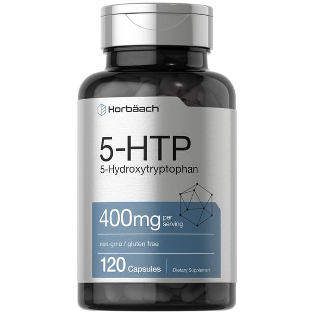 Horbaach - 5HTP - капсулы 400 мг | 120 капсул | Добавка 5-HTP повышенной прочности | Без ГМО, без глютена | 5-гидрокситриптофан