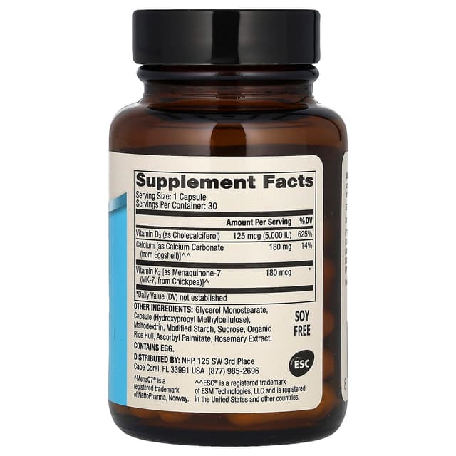 Dr. Mercola, Кальций с витаминами D3 & K2, 30 капсул