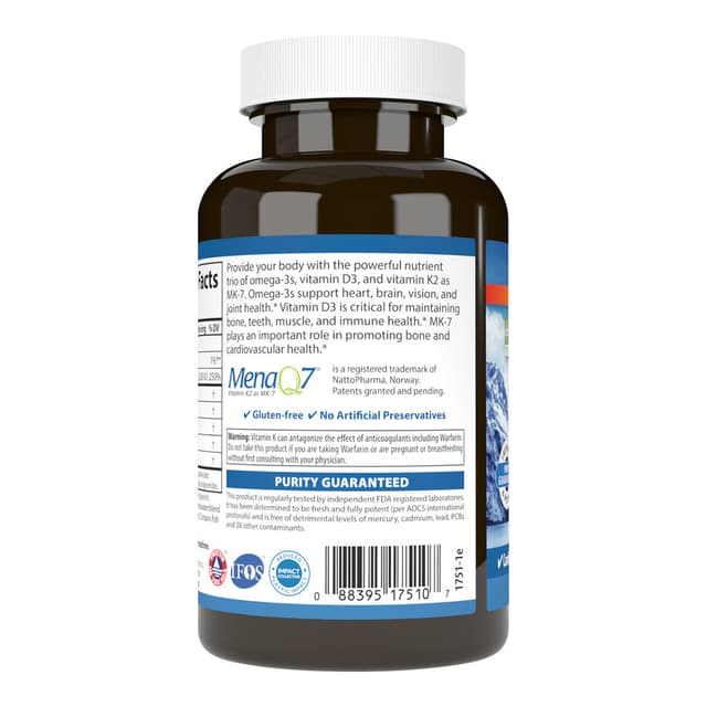 Carlson Labs Элит Омега-3 + D&K, 60 + 30 мягких капсул