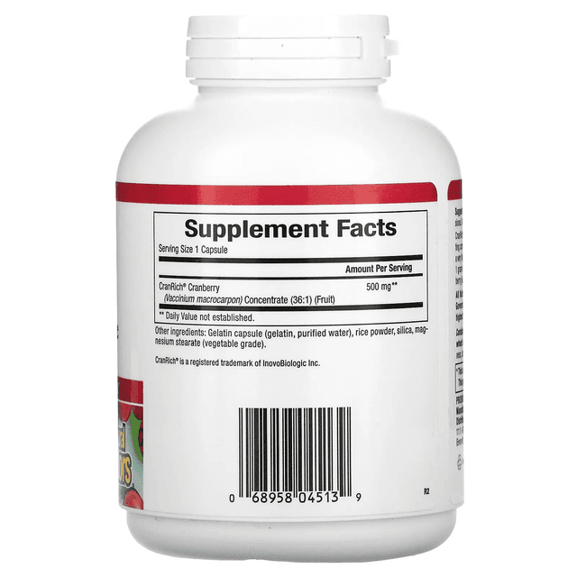 Natural Factors, CranRich, суперсила, концентрат клюквы, 500 мг, 180 капсул