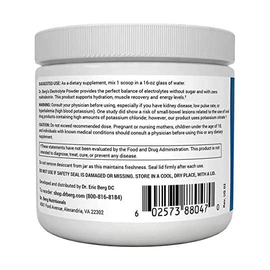 Оригинальный кето-электролитный порошок доктора Берга (330 gr - без искусственных ингредиентов, электролитный порошок без сахара, без мальтодекстрина, увлажняющий порошок - апельсиновый вкус 05/2025