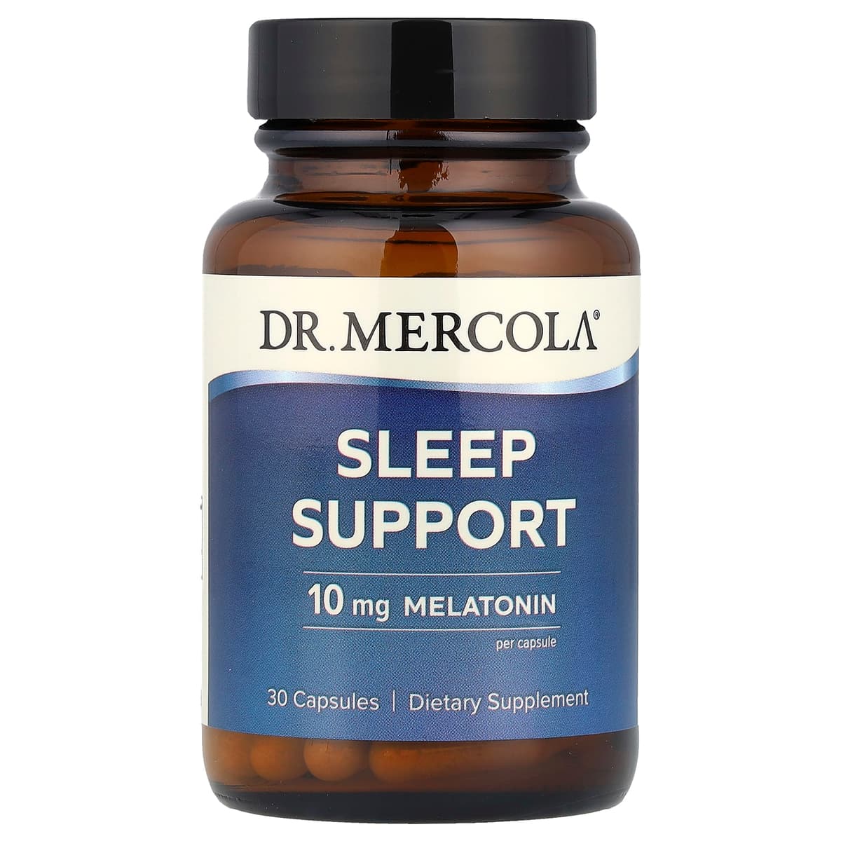 Dr. Mercola, мелатонин 10 мг , Поддержка сна, 30 капсул