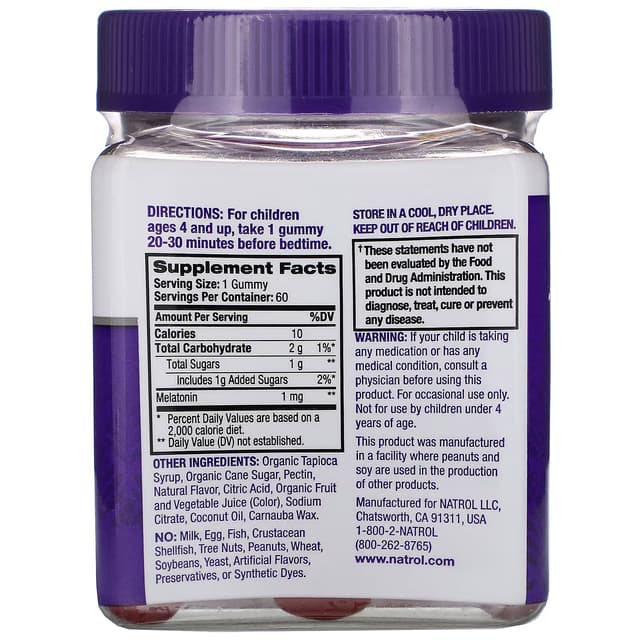 Natrol, Kids, мелатонин, для детей от 4 лет, ягодный вкус, 90 жевательных конфет
