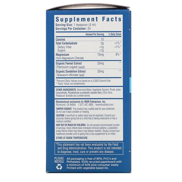 Mommy's Bliss, Для детей, средство против запоров и застоя в желудке, от 6 месяцев, 4 ж. унц. (120 мл)
