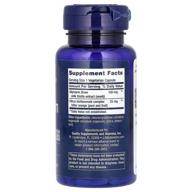Life Extension, Силимарин, 100 мг, 90 вегетарианских капсул