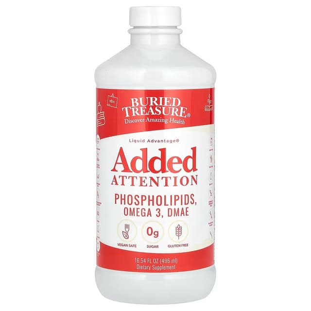 Buried Treasure, Addet attention , жидкая добавка для усиления концентрации внимания, 496 ml для детей и взрослых