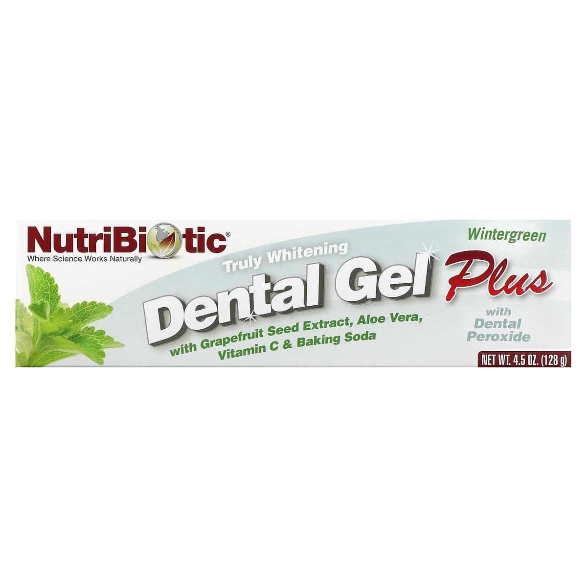 NutriBiotic, Dental Gel Plus, гель для зубов с отбеливающим эффектом, грушанка, 128 г