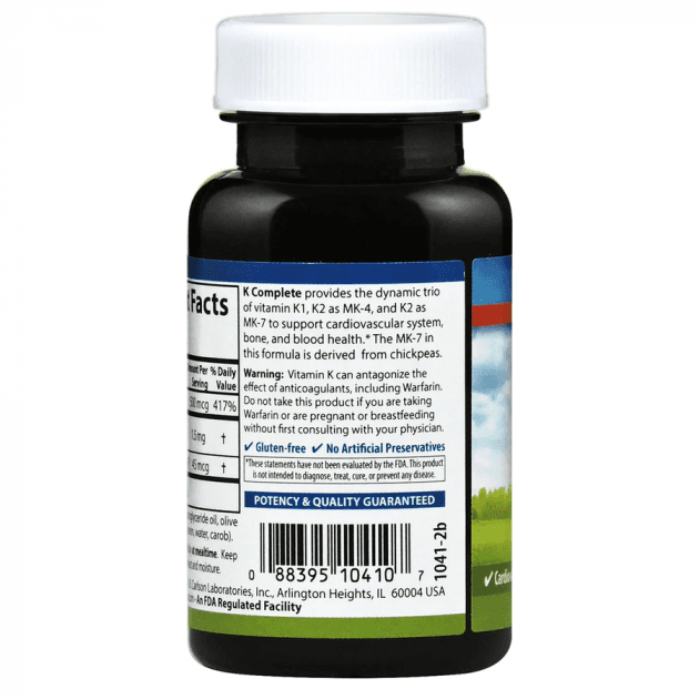 Витамин К, полная формула, K-Complete, Carlson Labs, 45 гелевых капсул