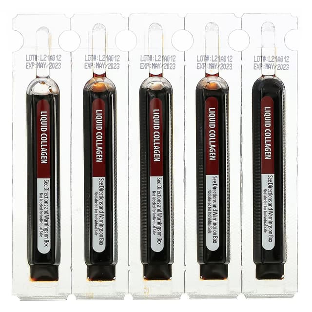 Applied Nutrition, жидкий коллаген, восстановление кожи, со вкусом тропической клубники и киви, 10 пробирок с жидкостью, по 10 мл каждая