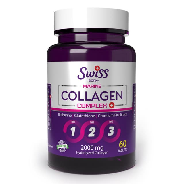 Swiss Bork - Биологически активная добавка к пище Marine Collagen Complex - 200 мг, 60 таблеток