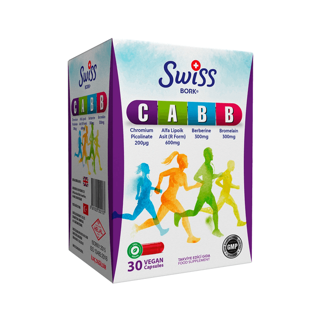 Swiss Bork CABB, 30 капсул для обмена веществ ХРОМ ,Альфа липоевая кислота ,Берберин все в одном