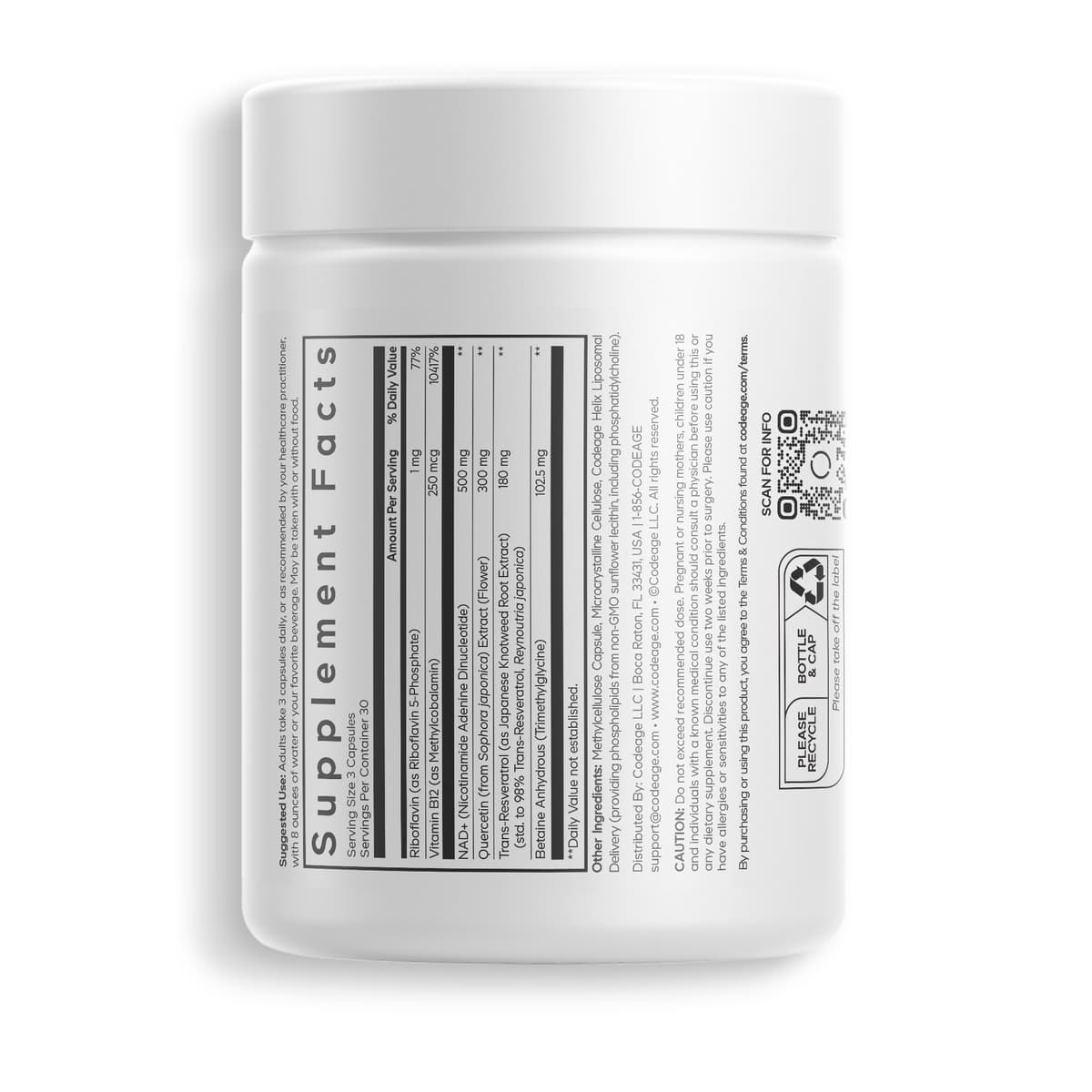 Codeage, Sport, Liposomal NAD+ ULTRA, липосомальный НАД, 90 капсул