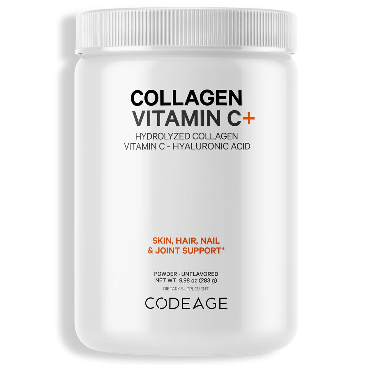 Codeage, коллаген в порошке с витамином C, без добавок, 283 г (9,98 унции)