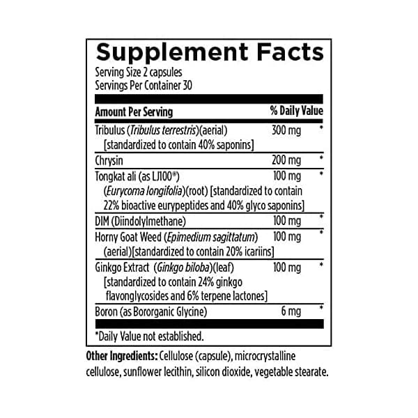 Designs for Health LibidoStim-M - Формула для мужчин с Tribulus, DIM + Horny Goat Weed - травяная добавка для поддержания нормального уровня тестостерона (60 капсул)