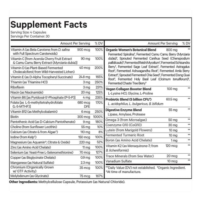 Codeage, ферментированные мультивитамины для женщин, 120 капсул