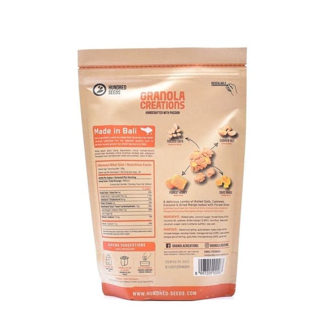 Hundred Seeds - Granola Creations с медом и манго, 400 гр