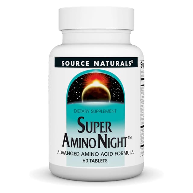 Source Naturals, Super Amino Night, формула с аминокислотами, ночная, 60 капсул