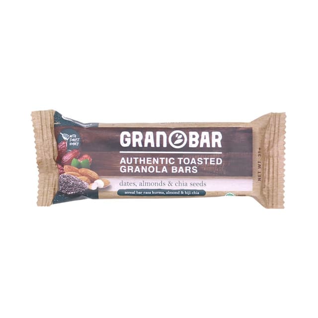 Hundred Seeds Granobar - Батончик гранолы - Финики, миндаль и семена Чиа