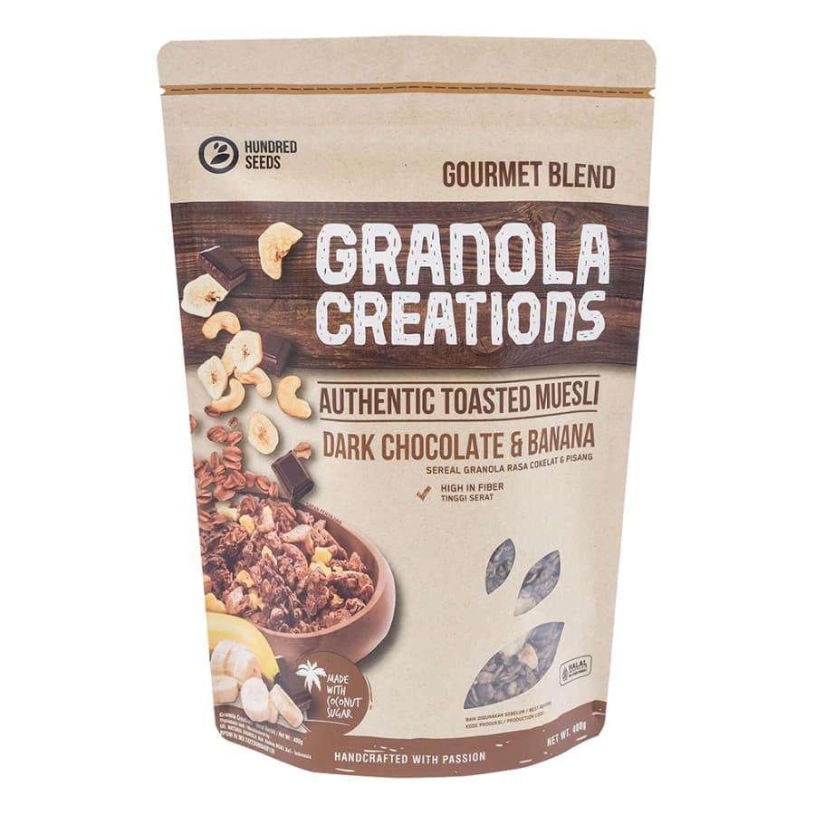 Hundred Seeds - Granola Creations с шоколадом и бананом, 400 г
