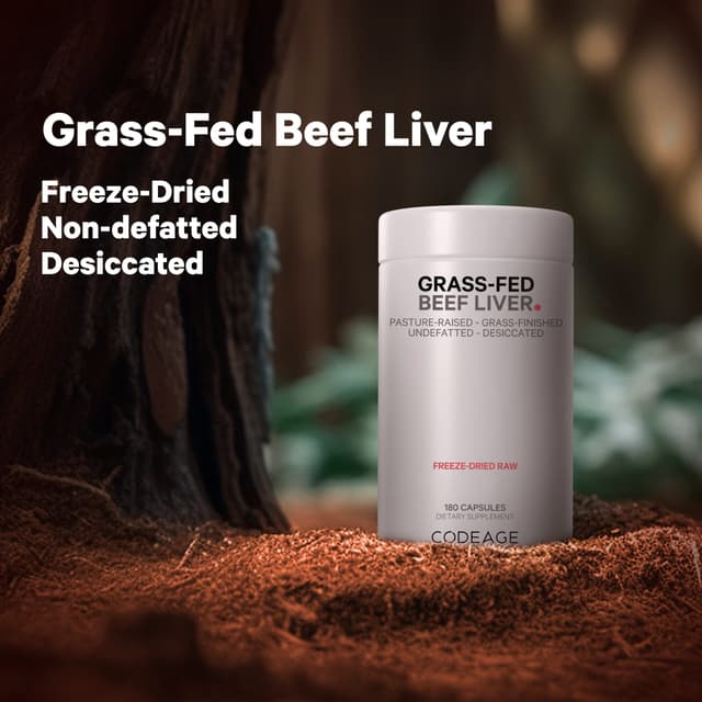 Codeage Grass Fed beef ;iver печень коров травяного откорма 180 капсул (500 мг в 1 капсуле)
