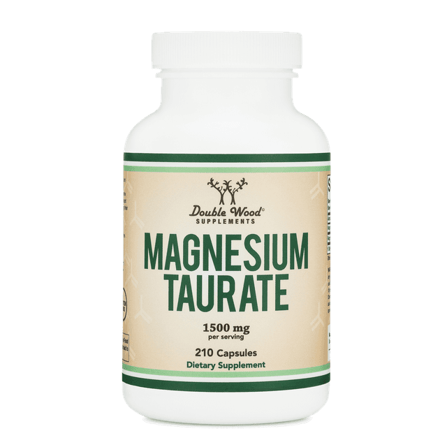 Double Wood - Magnesium Taurate 1500 mg 1 капсула 500 мг , Добавка таурата магния, 210 капсул