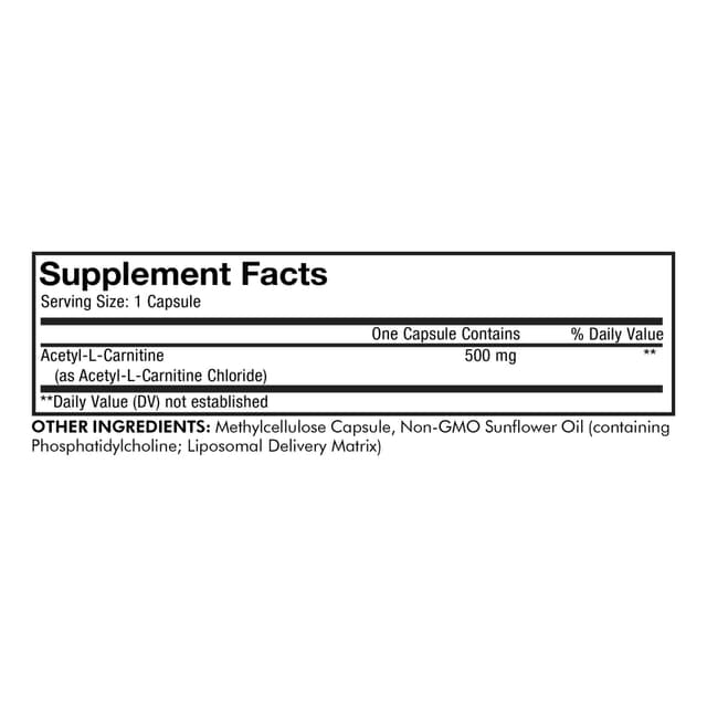 Codeage, липосомальный ацетил-L-карнитин плюс, 500 мг, 90 капсул